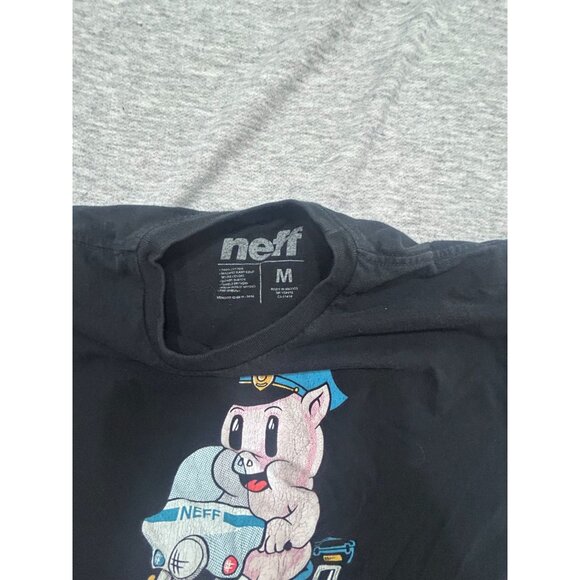 Neff The Donut Hog T-Shirt Men's Medium Short Sleeve Casual Pullover Black - Picture 2 of 9